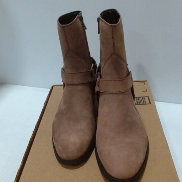 NEW TATHANIUM BROWN SUEDE LEATHER LINED MOTORCYCLE HARNESS BOOTS SOFT TOE 7.5 main image 4